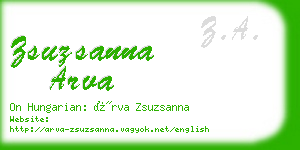 zsuzsanna arva business card